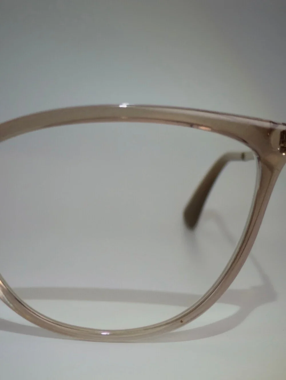 Vogue Women's Clear Beige Cat Eye Gold Eyewear.